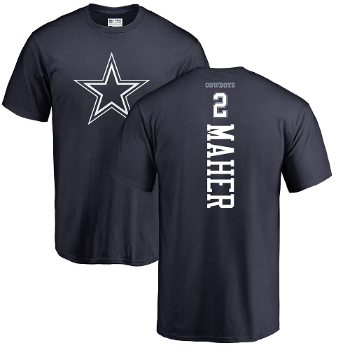 Men Dallas Cowboys Navy Blue Brett Maher Backer #2 Nike NFL T Shirt